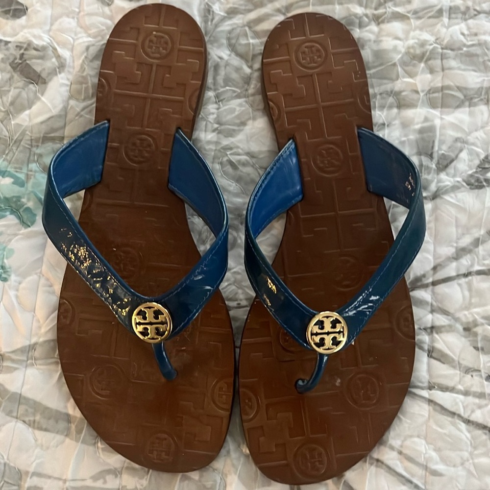 Tory Burch Blue Patent Leather Sandals 8M